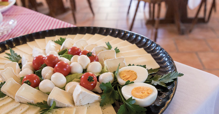 Nahaufnahme der Käseplatte